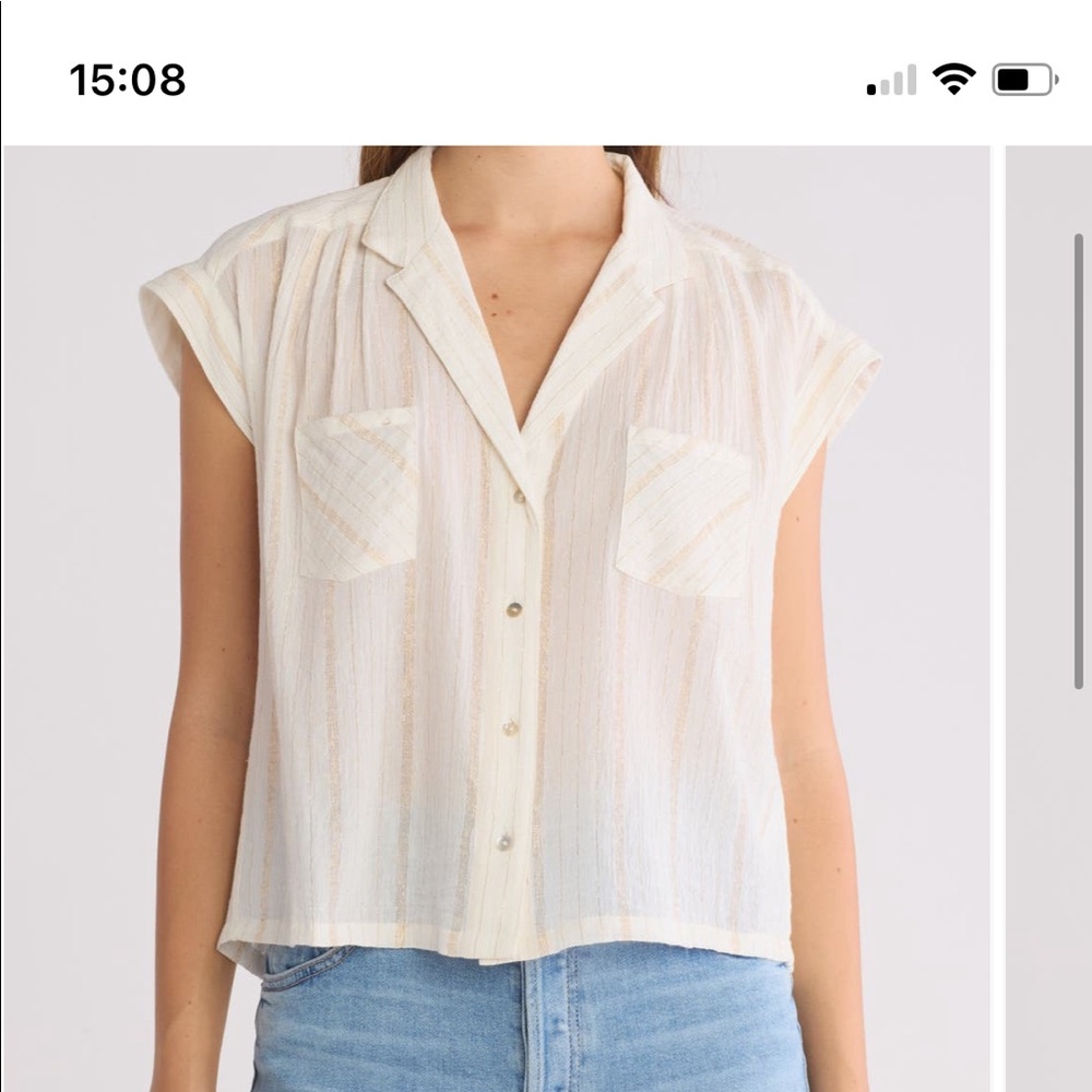 The mother line your pockets metallic shirt size size small :)